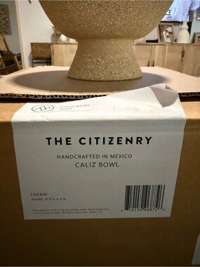 The Citizenry Cream Textured Pedestal Bowl, Caliz Bowl, short.